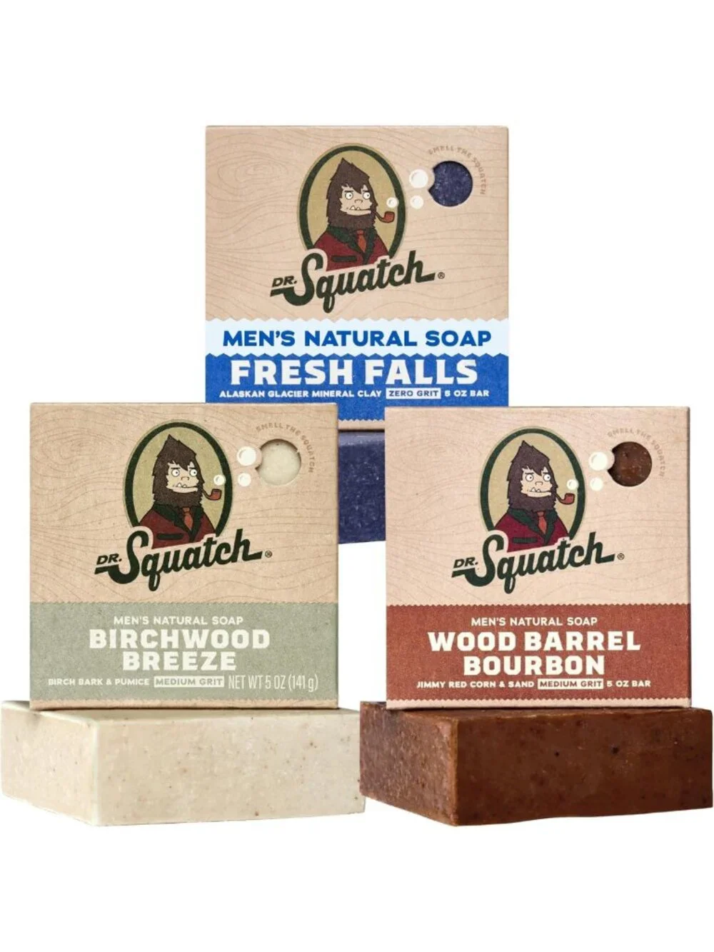 Natural Men's Bar Soap - Cold Process Body Soap with Essential Oils - 3-Pack
